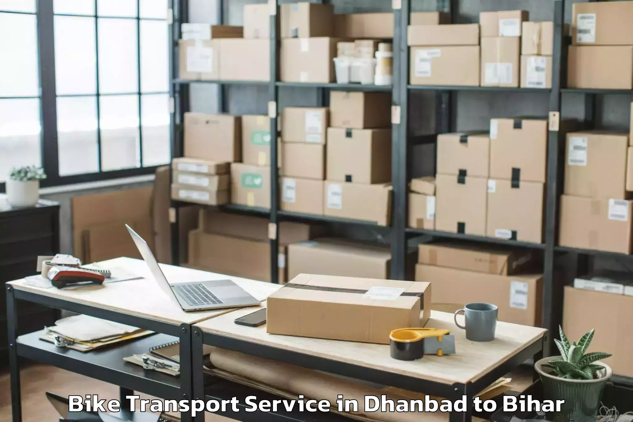 Comprehensive Dhanbad to Sanjhauli Bike Transport